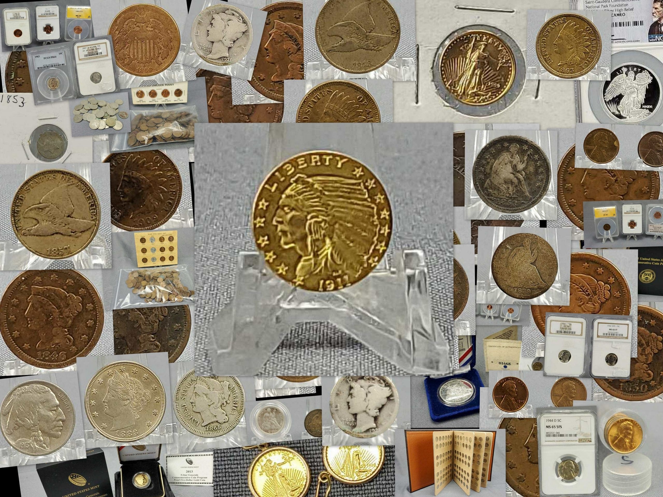 1st auction at our new location! Online Auction of Gold, Silver, Coins, Bullion and Currency.  Two preview days, so come by and view them in person before you bid.