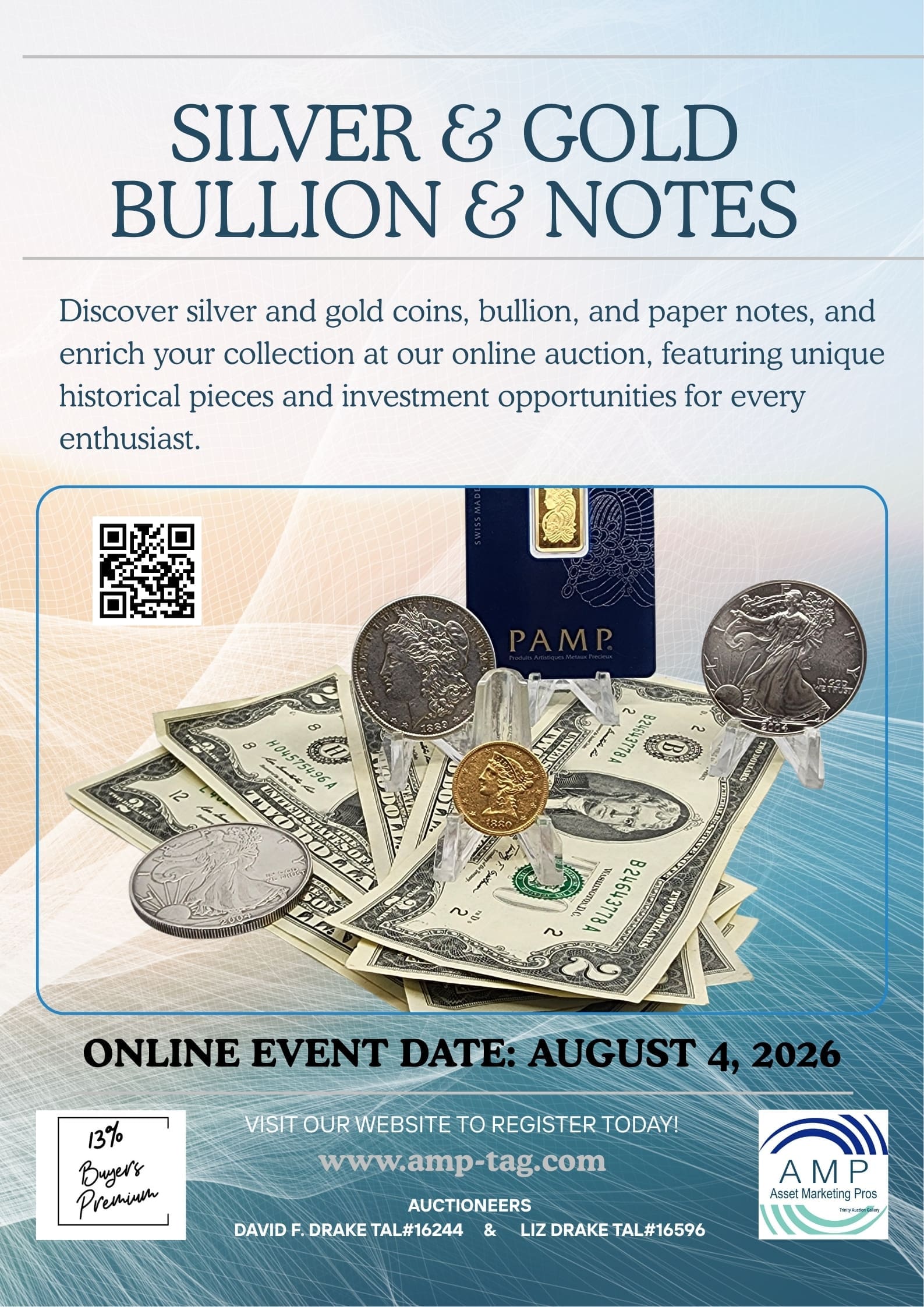 online auction of silver gold bullion and notes